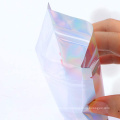 100 Pieces Holographic Rainbow Aluminum Foil Smell Proof Ziplock Bags Metallic Zipper Pouches